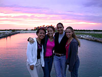 Me, Katy, Liz, + Desiré during a Cinco de Mayo sunset @ Old Bahama Bay Resort.