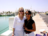 Alison + I at the dock in Old Bahama Bay Resort.